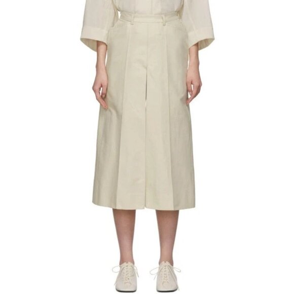 Lemaire Linen Pleated Shorts Size 34 2 XS Womens Off-White Culotte $640 - Picture 1 of 16